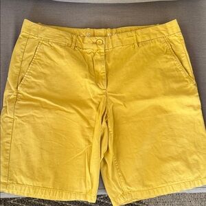 Gap boyfriend roll-up shorts muted mustard yellow size 10